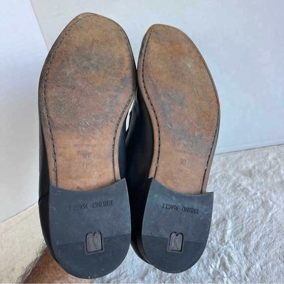 Bruno Magali Elegant Black Leather Men's Loafers Size 10 Made In Italy - Picture 10 of 13